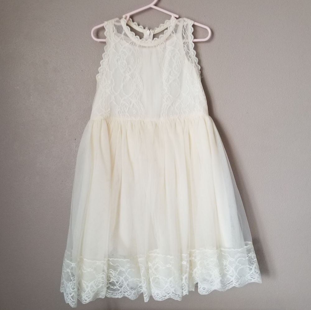 4/$35 Cream Flower Girl Dress